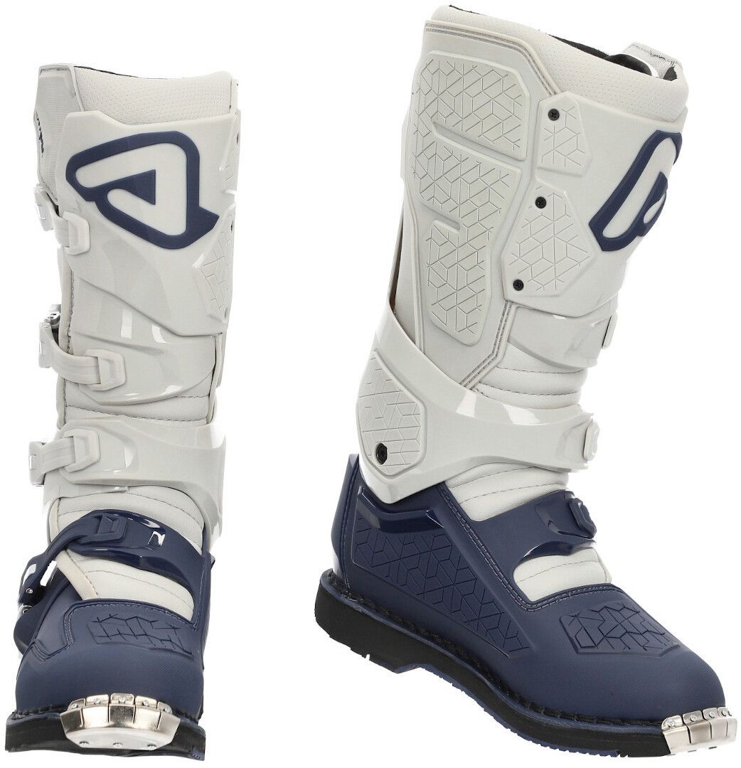 boy Acerbis X-Rock MM2 Grey Dark Blue Motocross Boots - Chromeburner