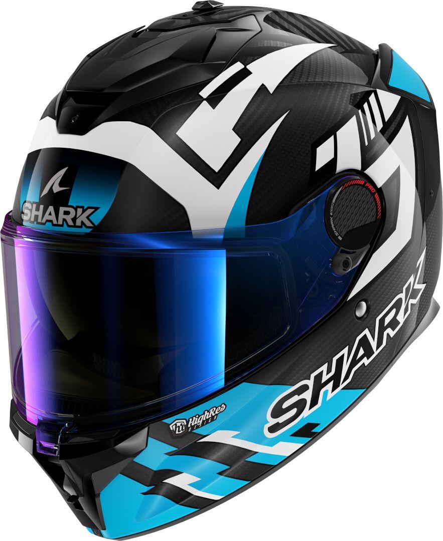 SHARK Spartan Gt Pro Carbon Zarco Track Racer Carbon White Blue