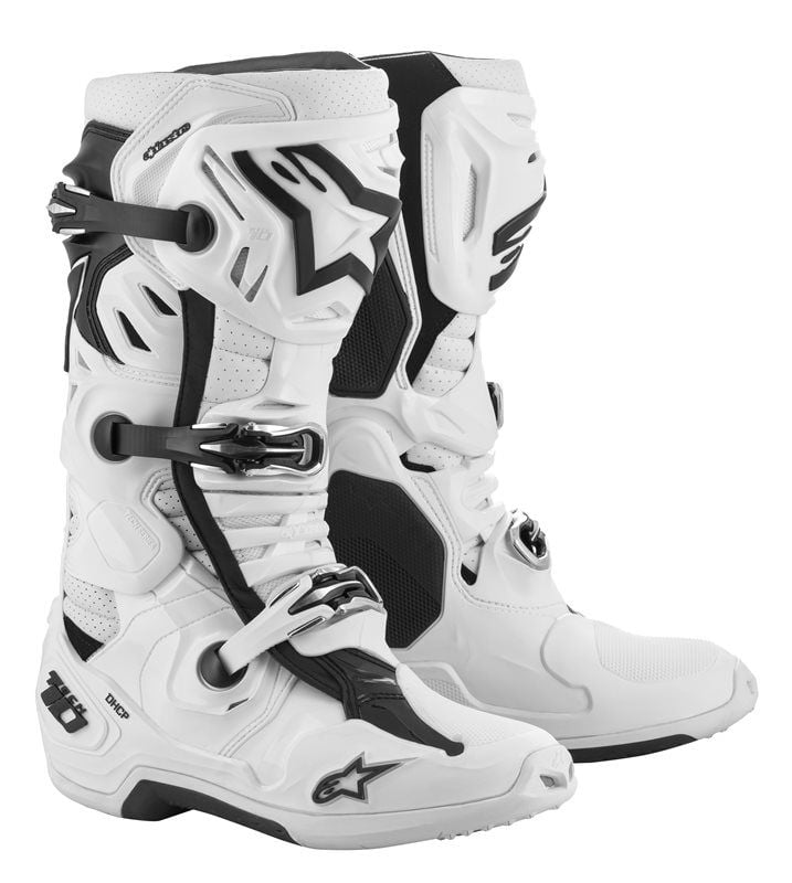 Alpinestars Tech 10 Supervented White Motorcycle Boots - Chromeburner