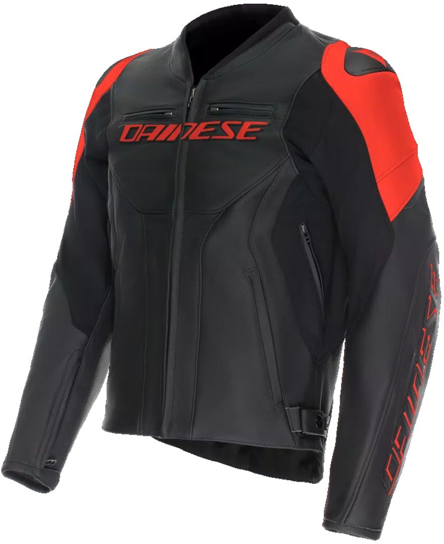 Dainese Racing 5 Black Red Leather Motorcycle Jacket - Chromeburner