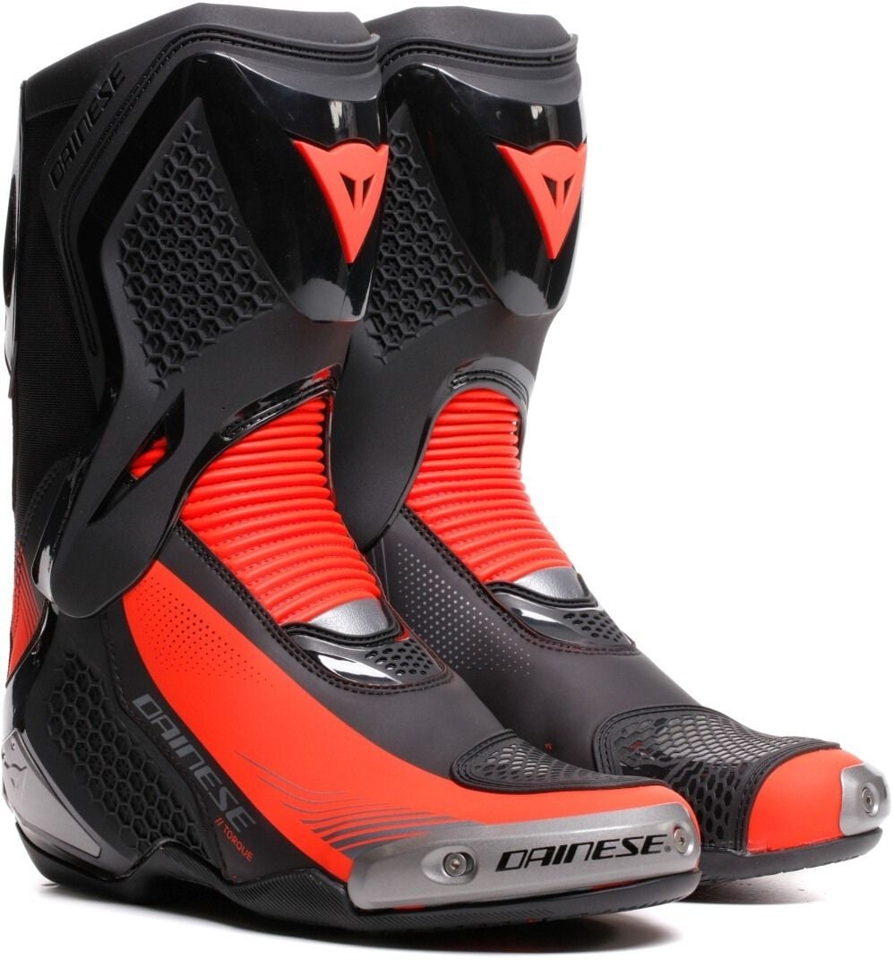 Dainese Torque 4 Black Red Fluo Motorcycle Boots - Chromeburner