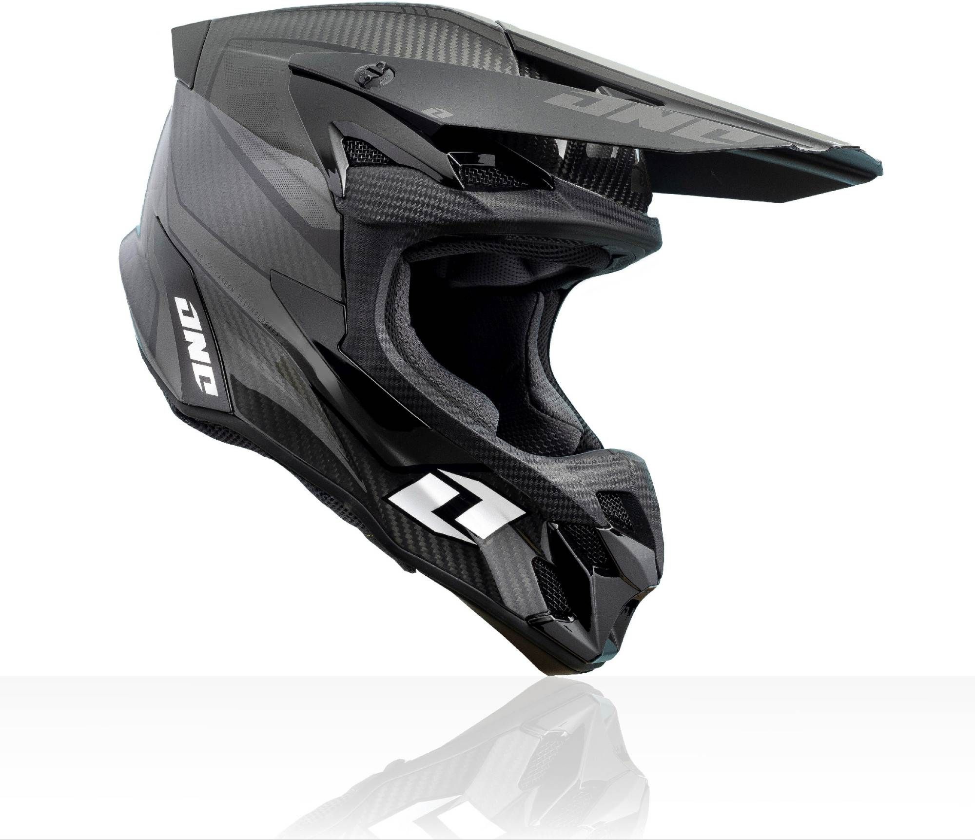 One Industries X-197 Black Onyx Carbon Motocross Helmet - Chromeburner
