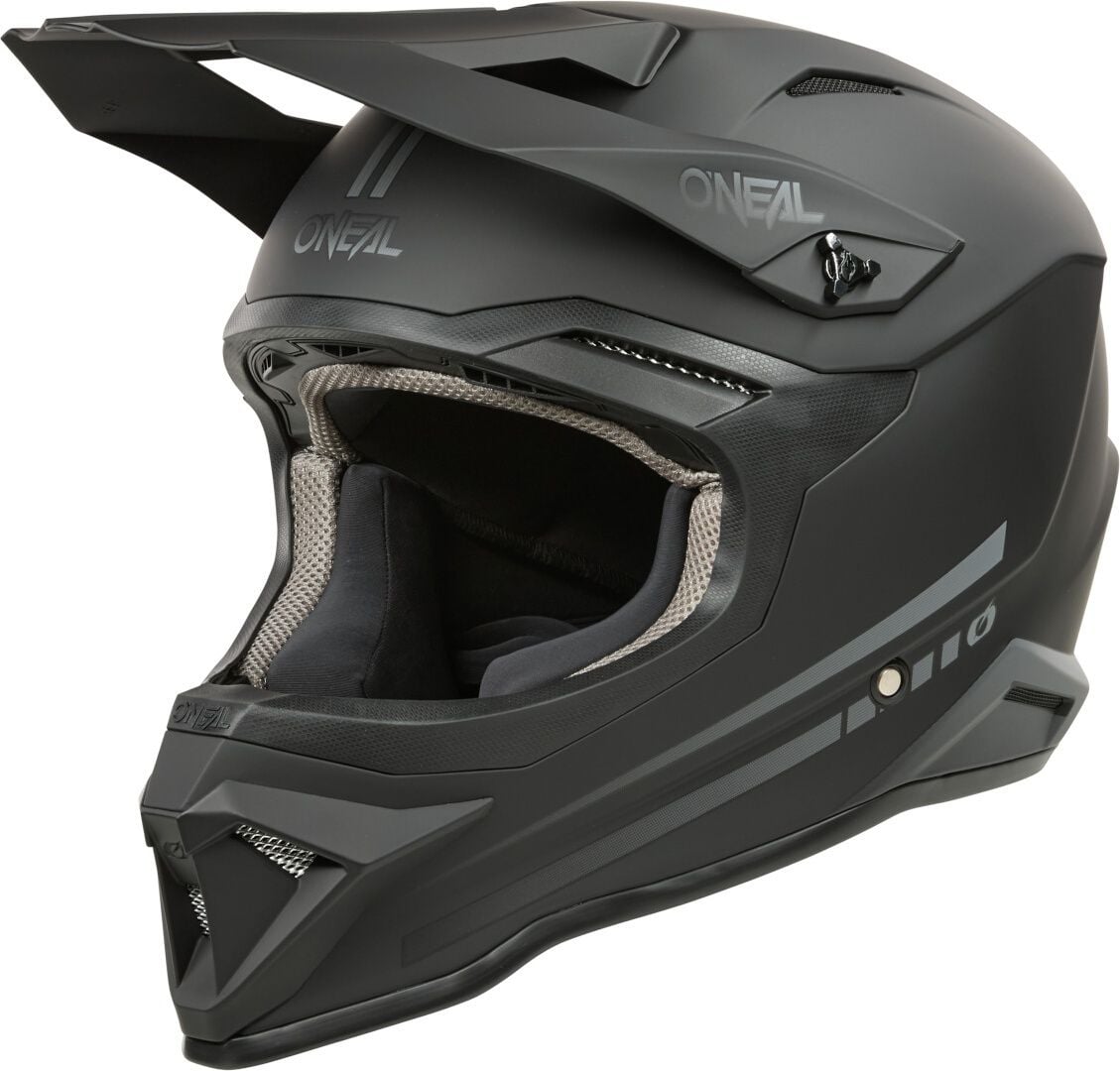 O'NEAL 1SRS Solid Matt Black Motocross Helmet - Chromeburner