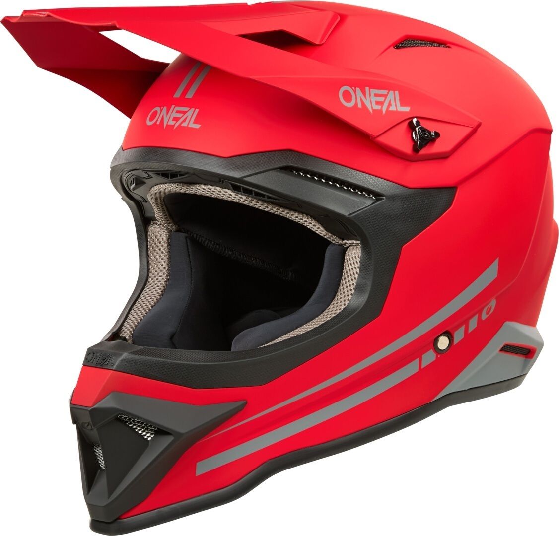 O'NEAL 1SRS Solid Matt Red Motocross Helmet - Chromeburner