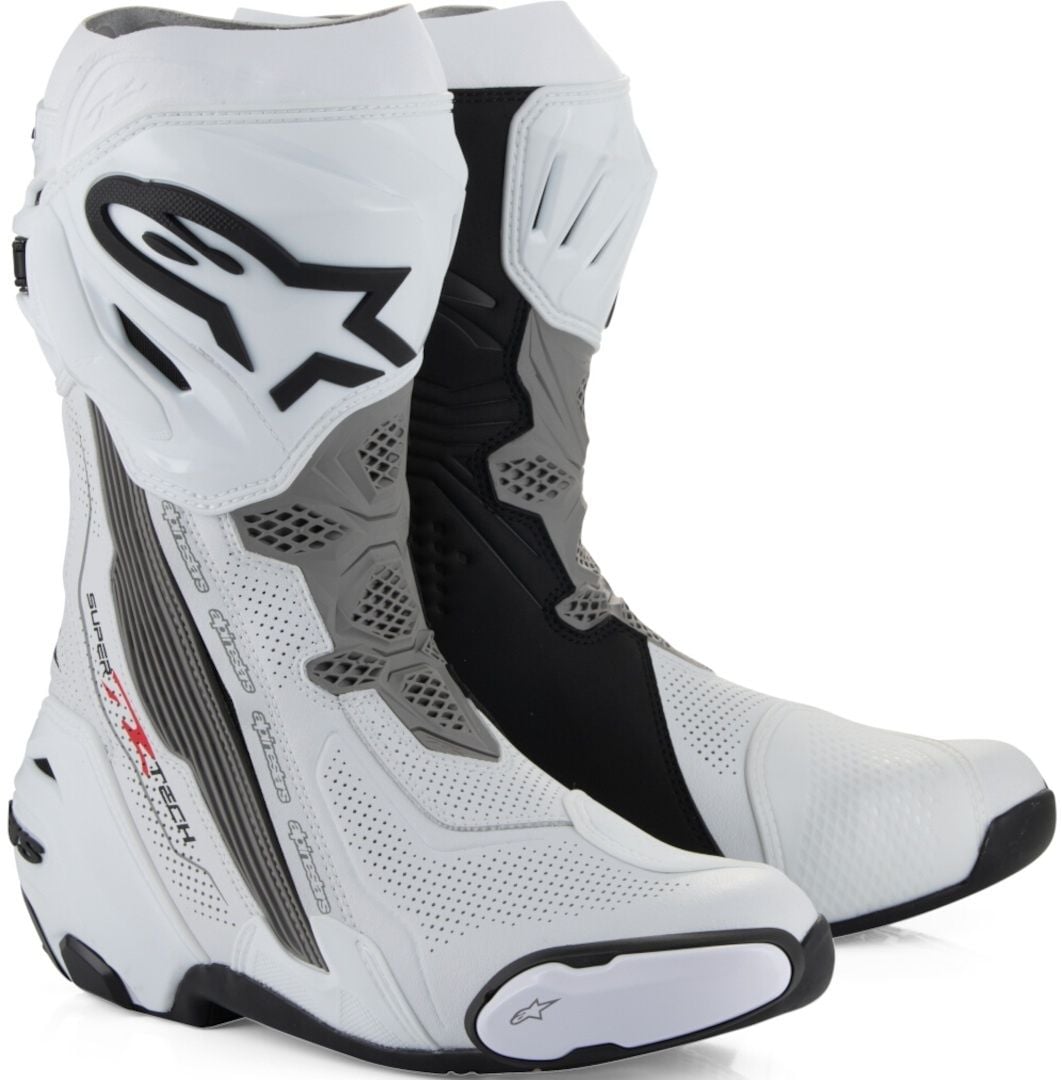 Alpinestars Supertech R Vented White Mid Gray Black Motorcycle