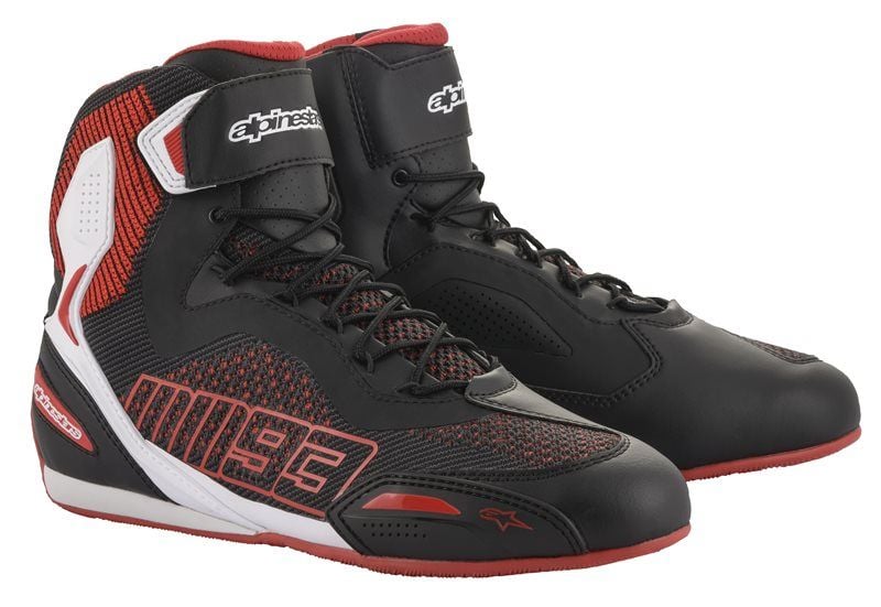 Alpinestars Austin Knitted Black White Red Riding Motorcycle Shoes