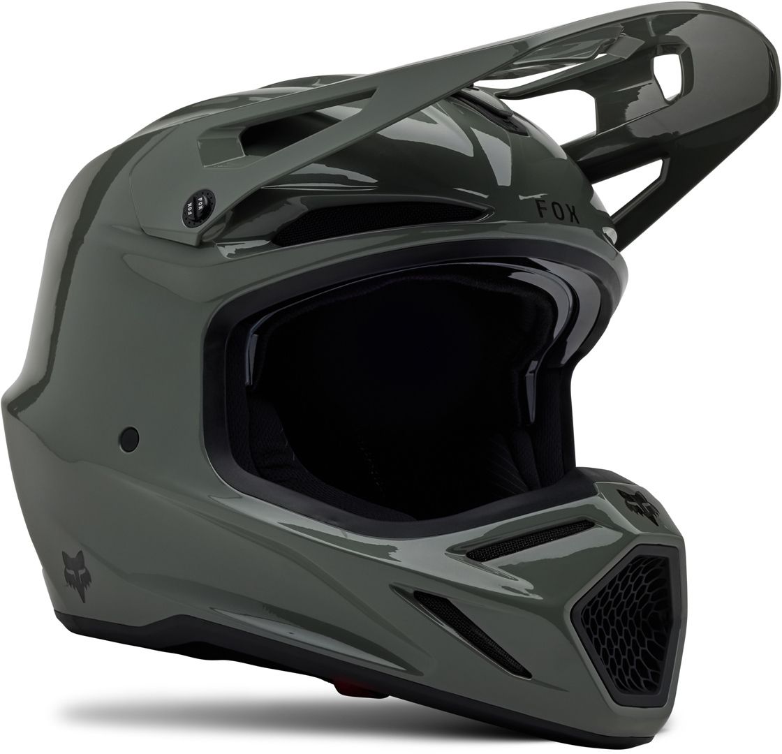 FOX V3 RS Carbon Solid Grey MIPS Motocross Helmet - Chromeburner
