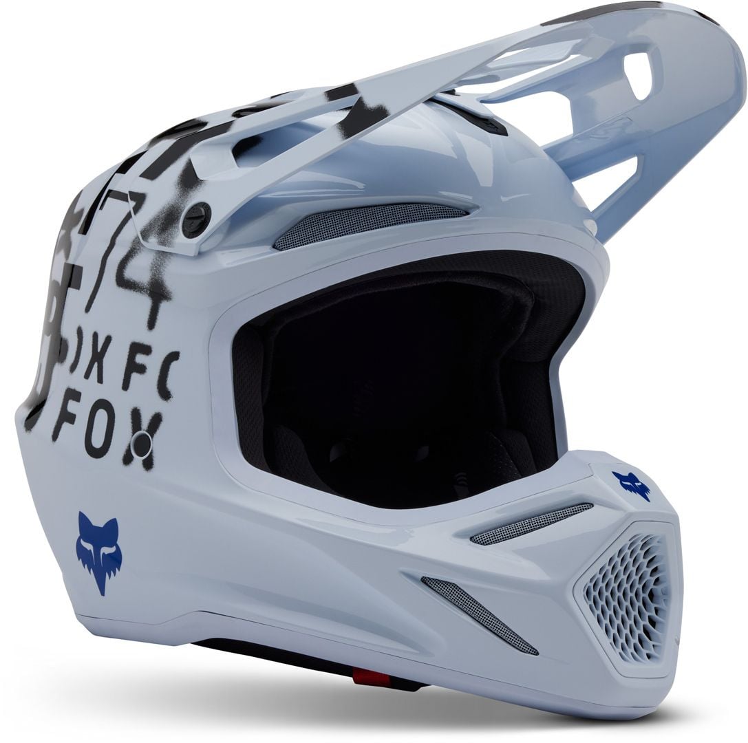 FOX V3 Seventy4 MIPS White Motocross Helmet - Chromeburner