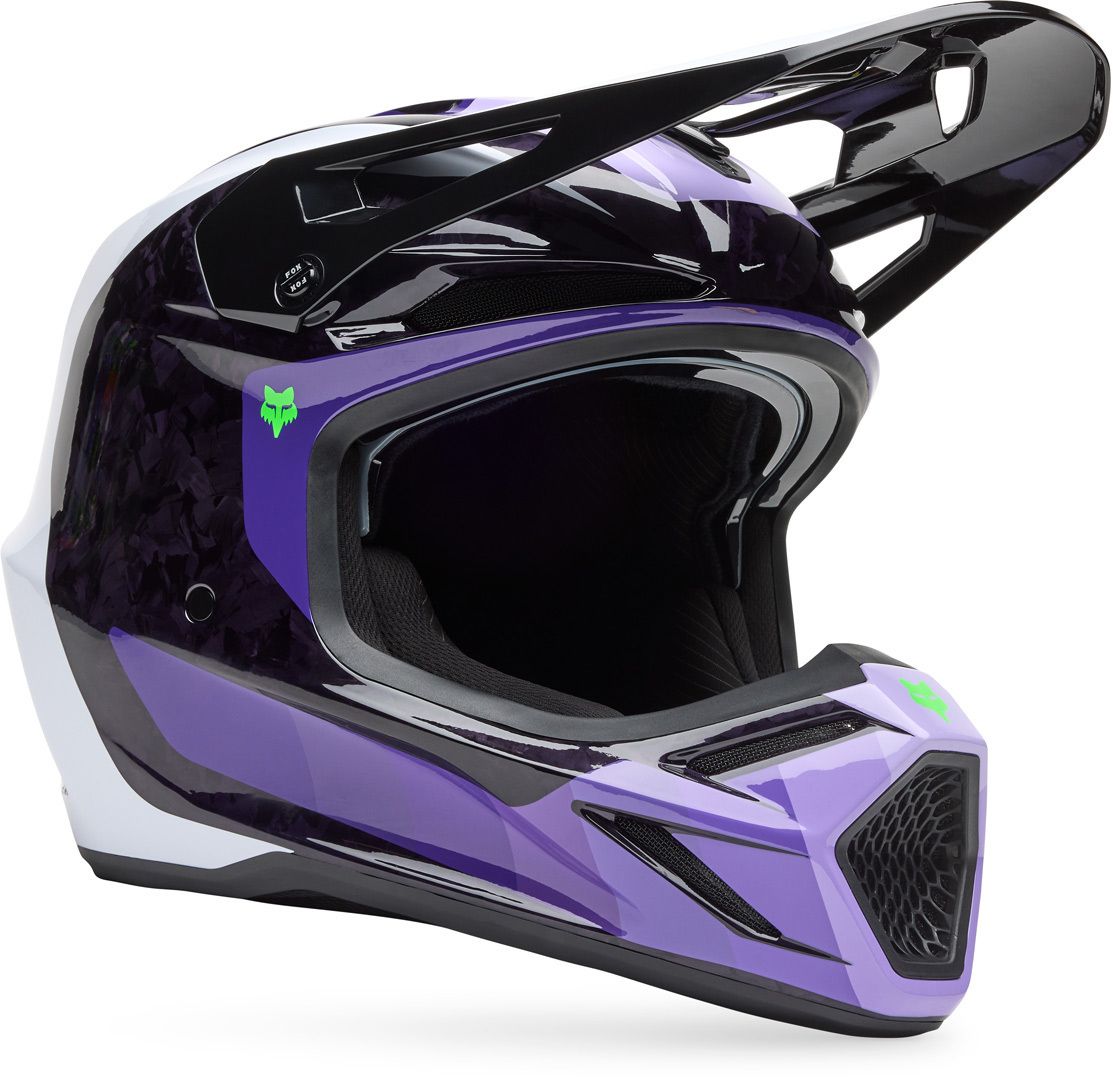 FOX V3 RS Grid MIPS Negro Morado Casco Motocross