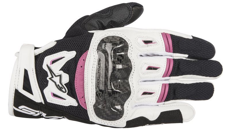 Alpinestars Stella SMX-2 Air Carbon V2 Guantes Negro Blanco Fucsia