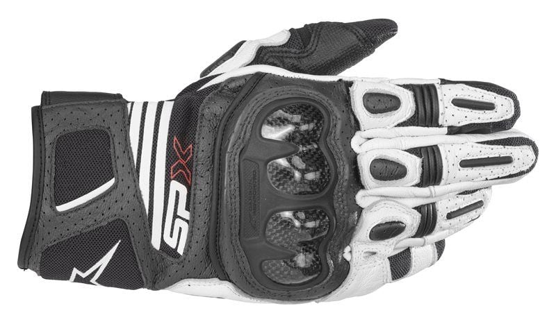 Alpinestars SP X Air Carbon V2 Black White Motorcycle Gloves