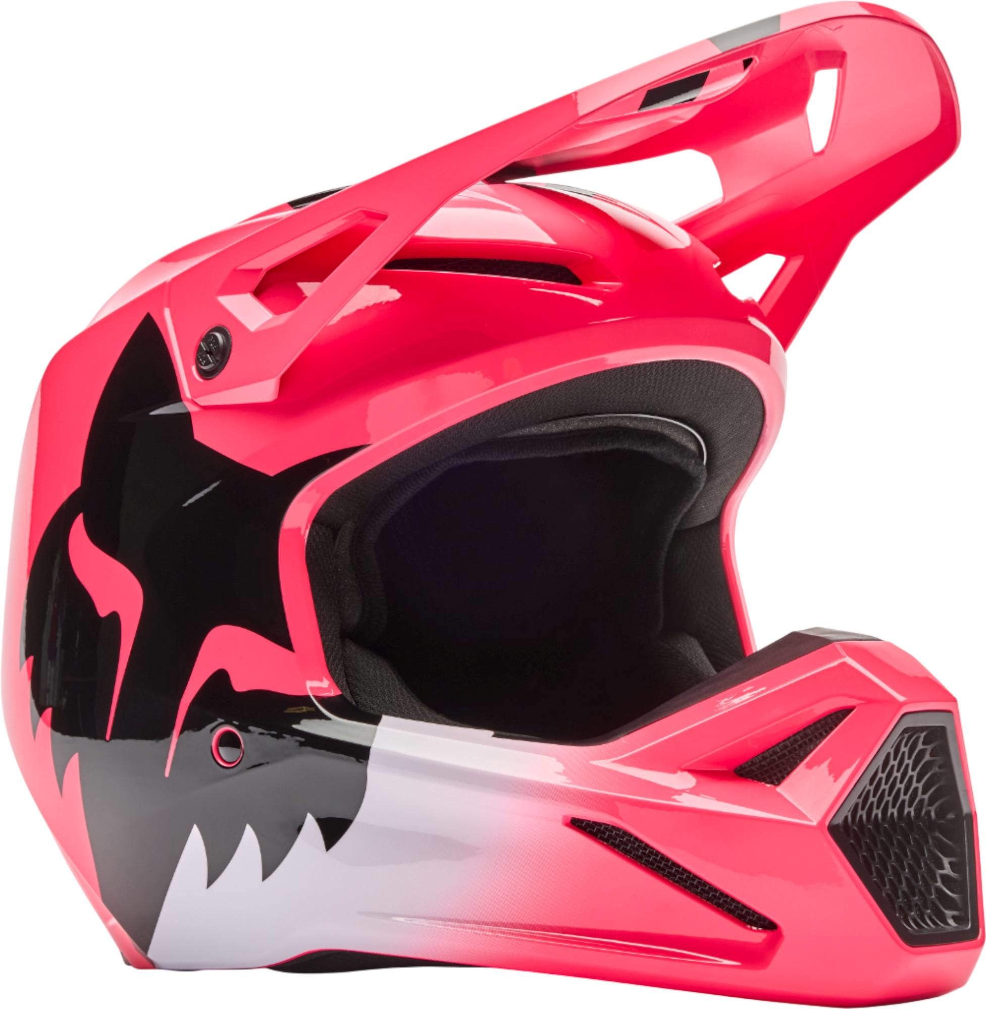 FOX V1 Shield Pink Motocross Helmet - Chromeburner