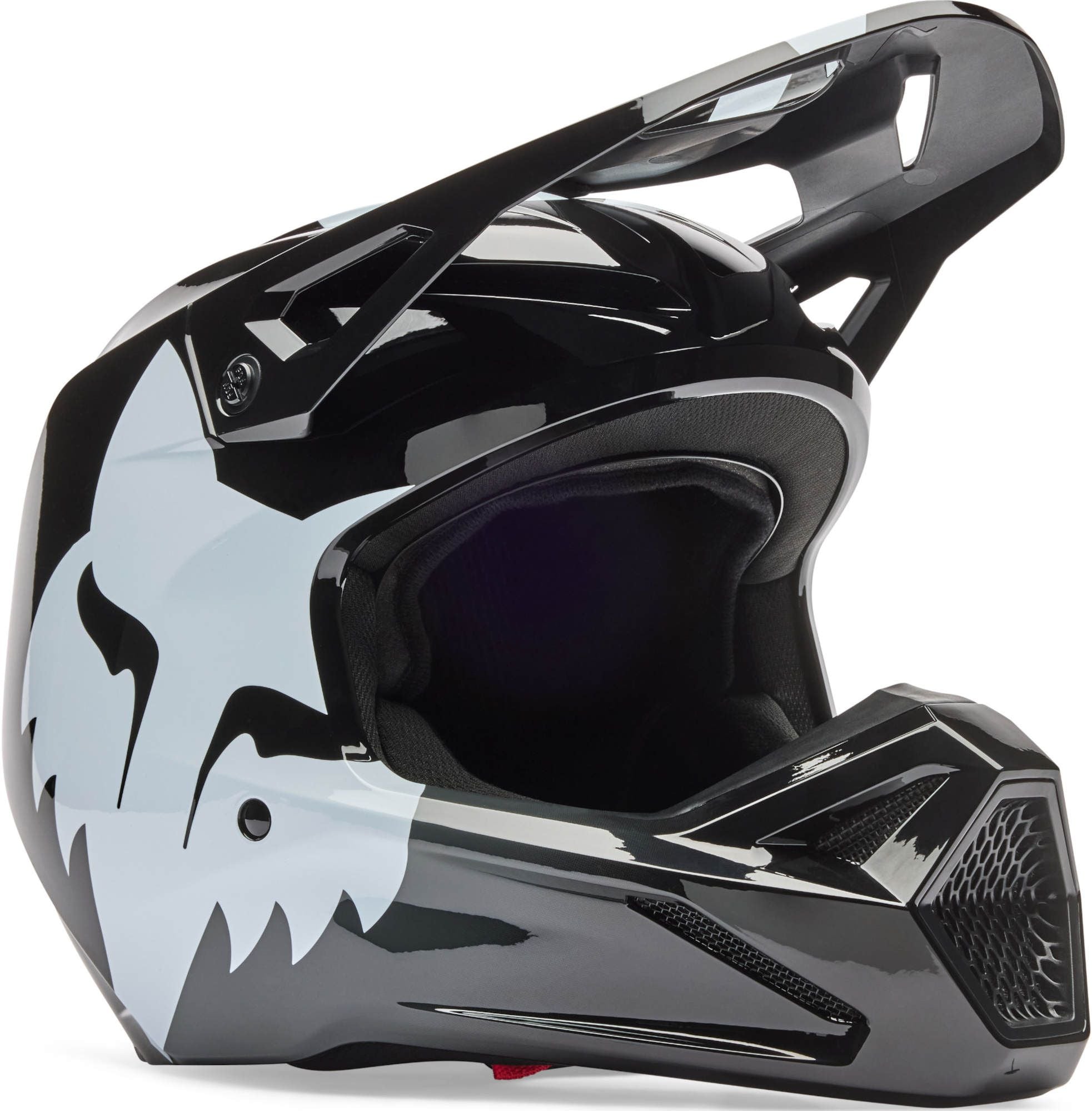 FOX V1 Youth Shield Black Kids Motocross Helmet - Chromeburner