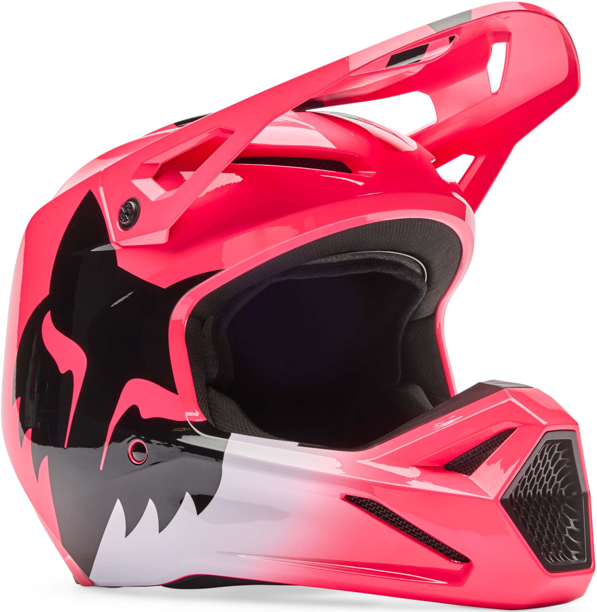 FOX V1 Youth Shield Pink Kids Motocross Helmet Chromeburner