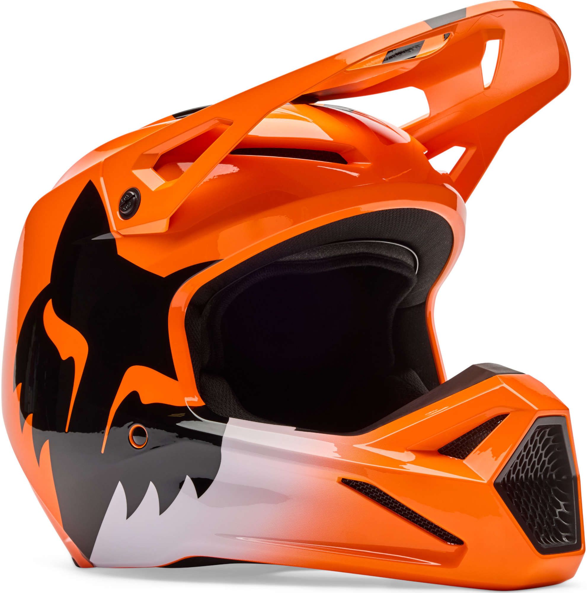 FOX V1 Youth Shield Orange Kids Motocross Helmet - Chromeburner