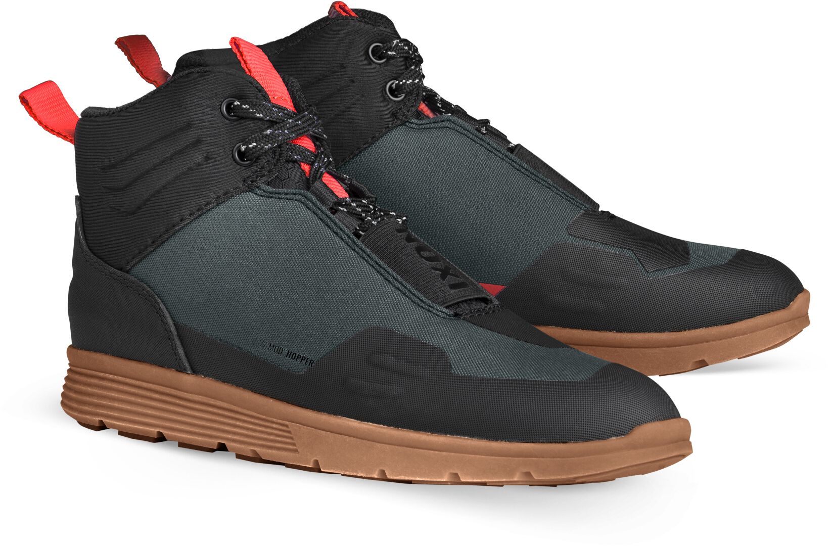 Ixon Hopper Tactic Green Black Red Motorcycle Shoes - Chromeburner