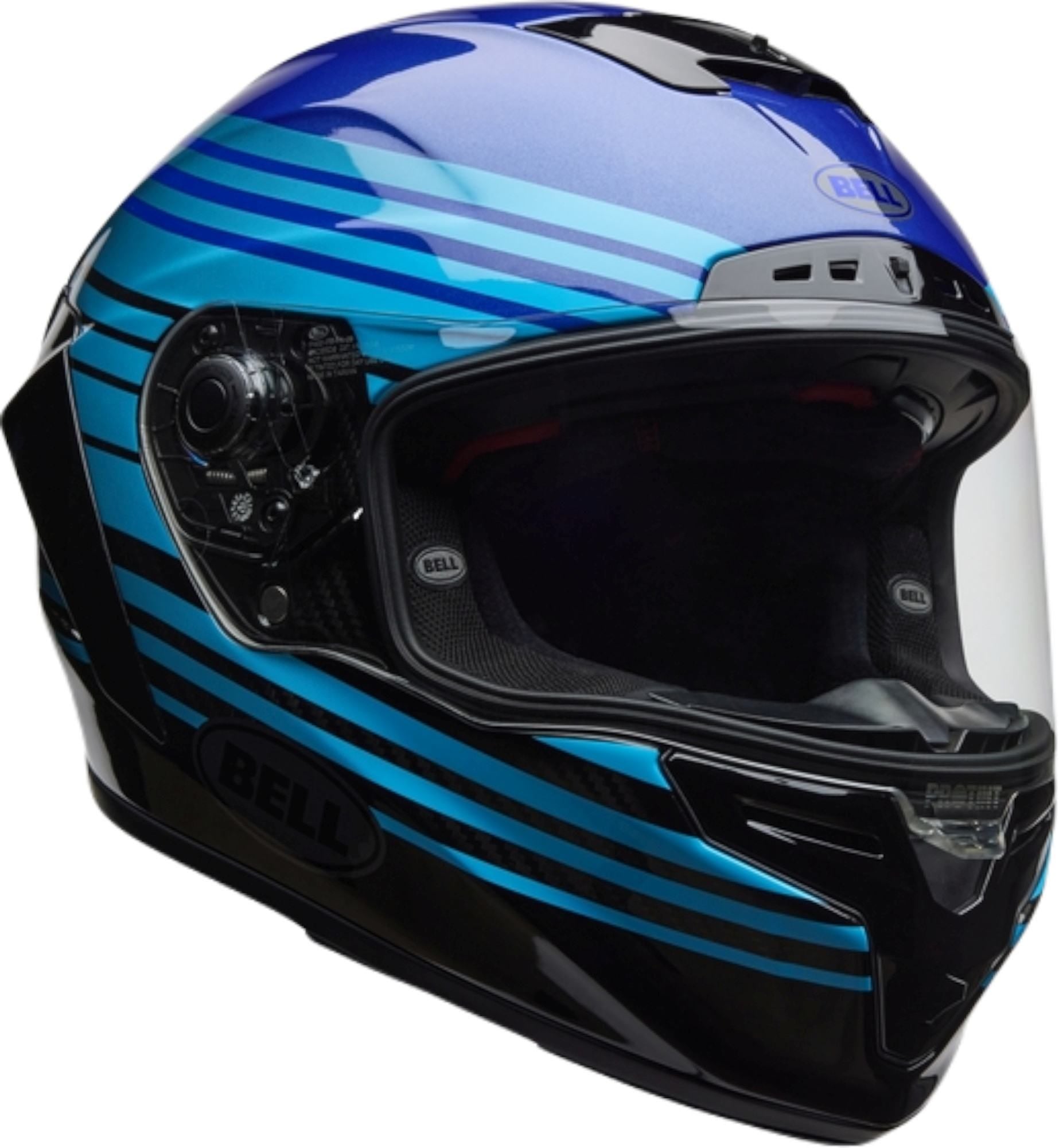 Bell Race Star DLX RSD Dash Carbon Azul Oscuro Azul Claro Negro Casco  Integral - Chromeburner, image size:1846x2000