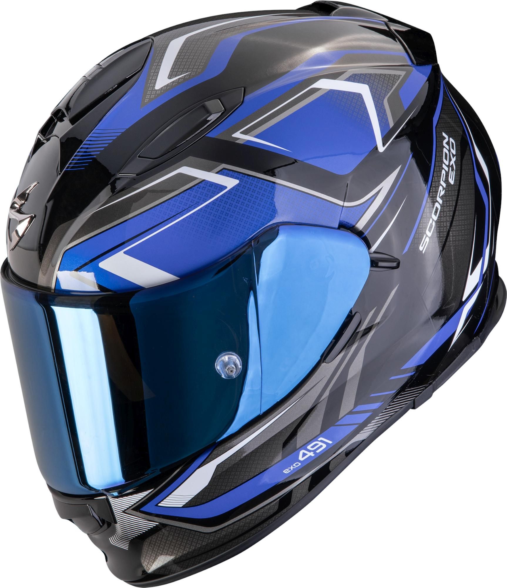 ドリカオン（1オス、ペルー） Scorpion Exo-491 Zumo Full-Face Helmet - Chromeburner