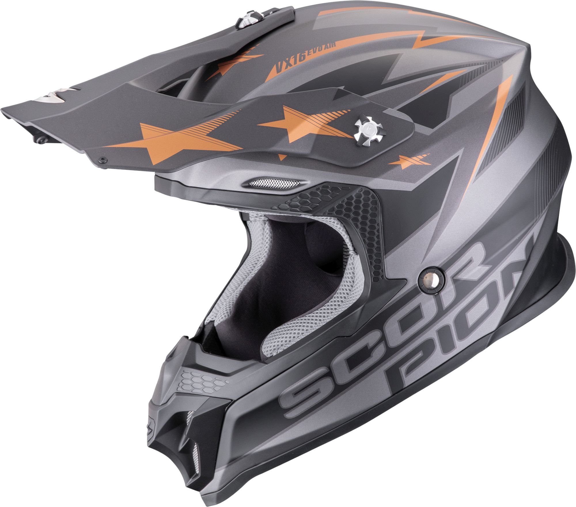 Scorpion VX-16 Evo Air Patriot Motocross Helmet - Chromeburner