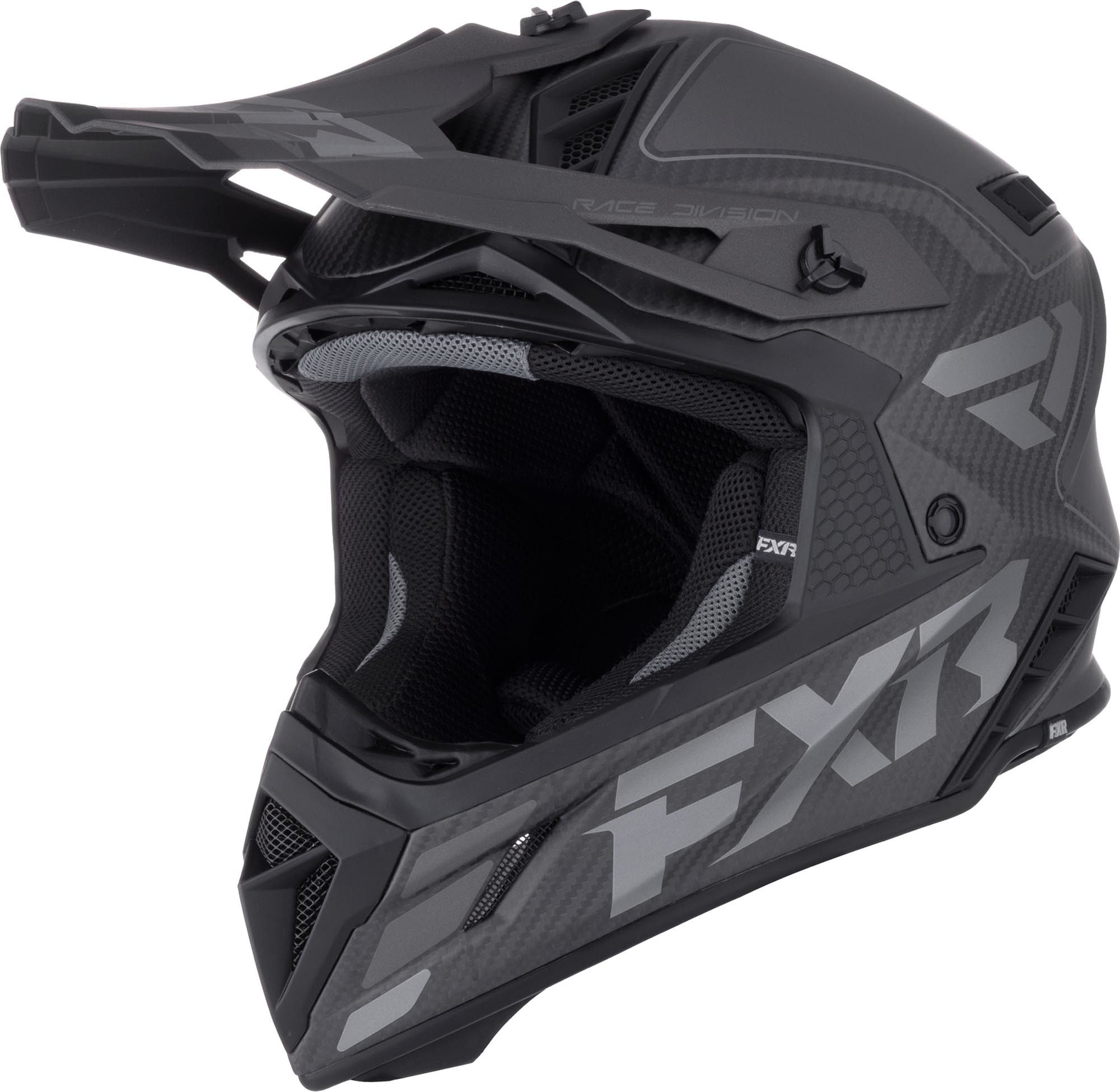 FXR Helium Carbon Motocross Helmet - Chromeburner