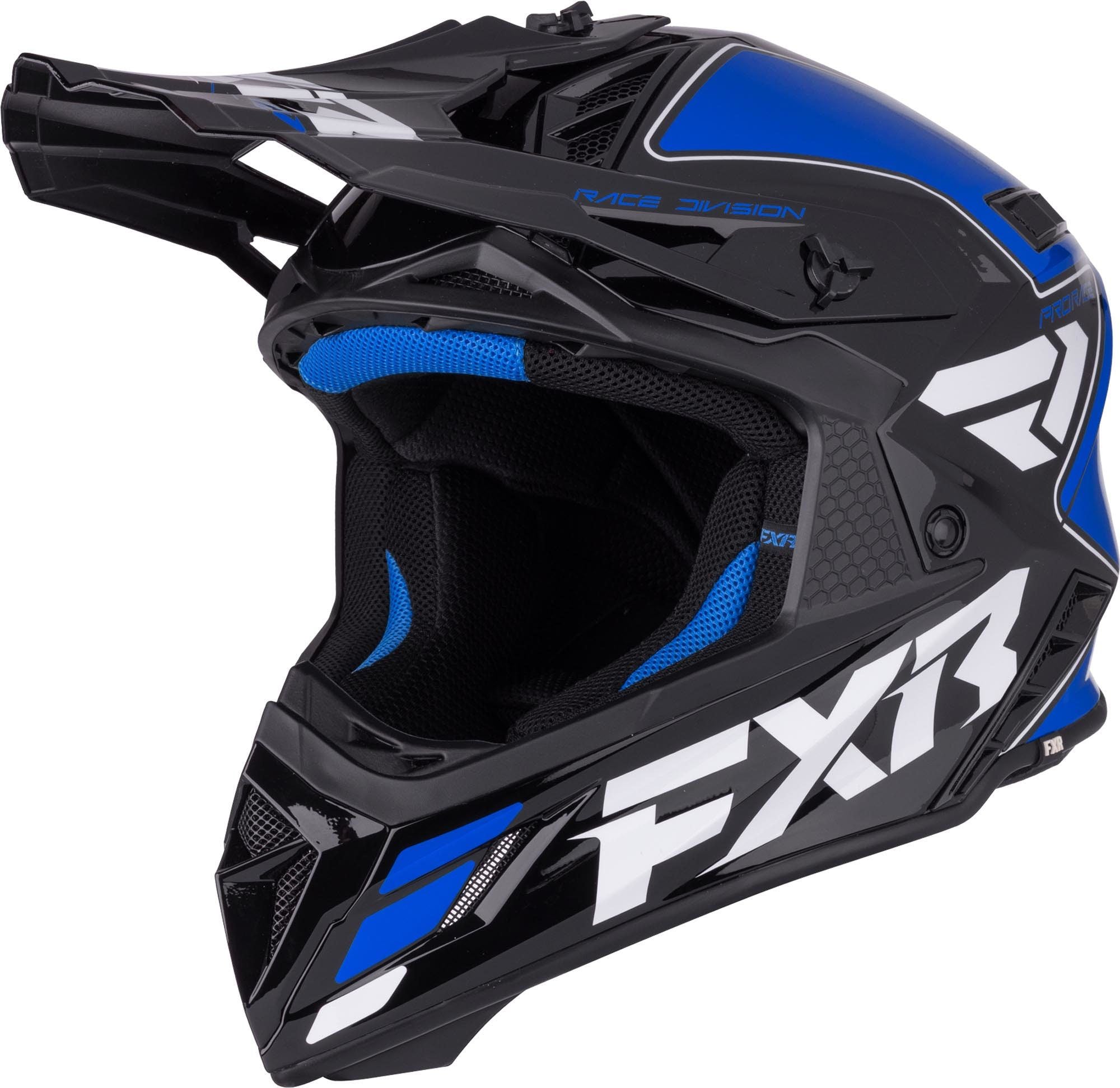 FXR Helium Logo Carbon Motocross Helmet - Chromeburner