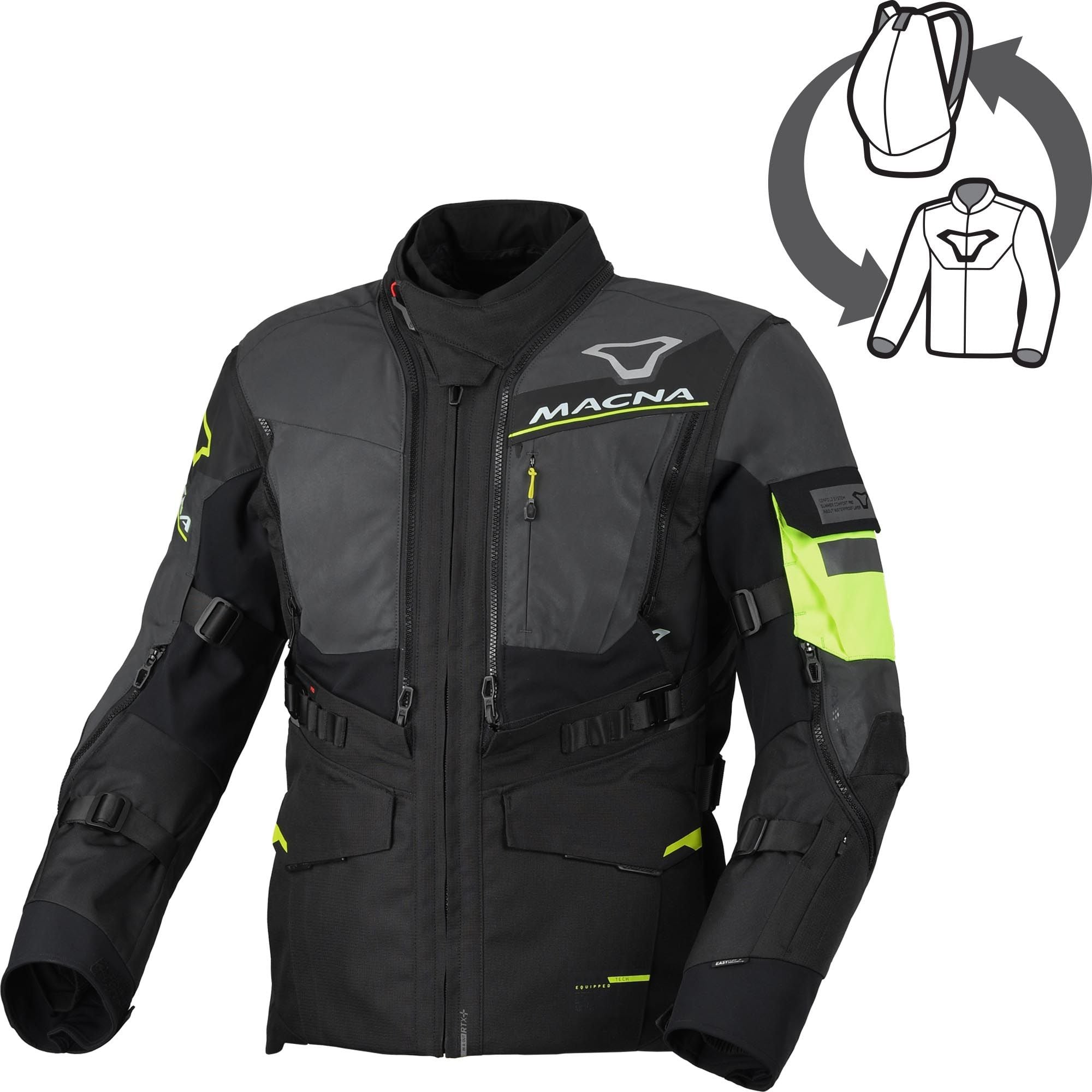 Macna Flexodus NightEye waterproof Motorcycle Textile Jacket