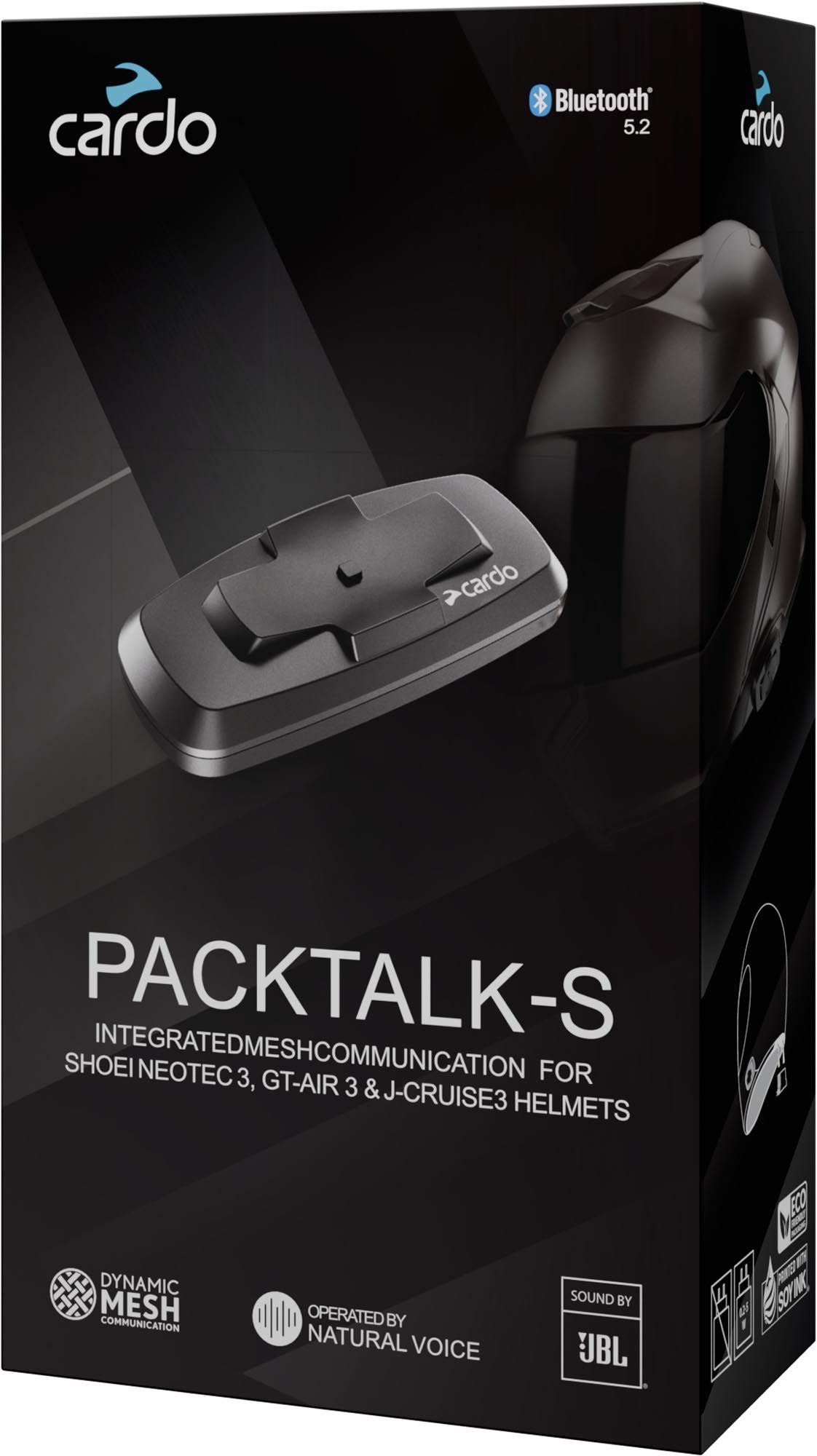 Cardo Packtalk-S Bluetooth Communication System Single Pack for