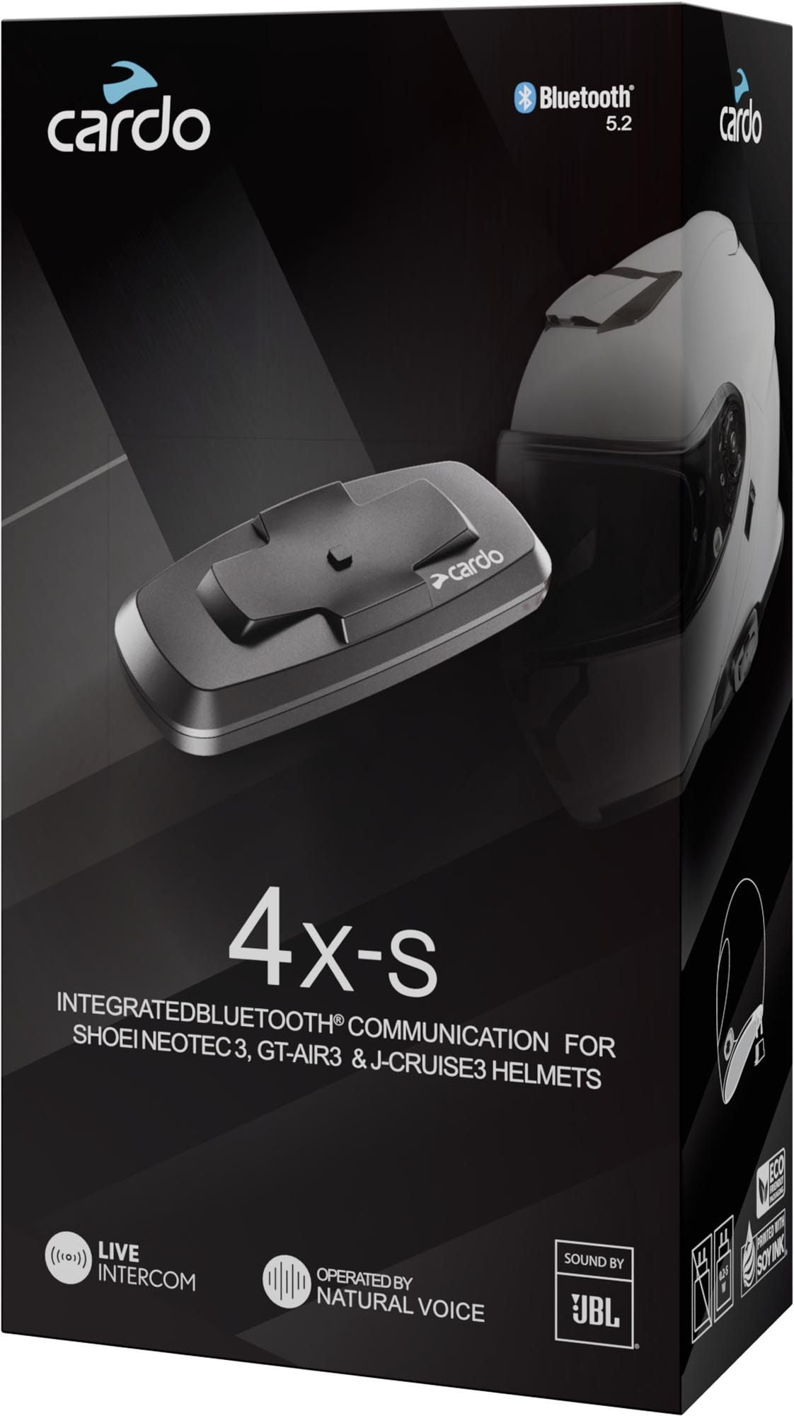 アクセサリー Cardo Bluetooth Communication System Cardo 4X-S Bluetooth Communication System Single Pack for Shoei