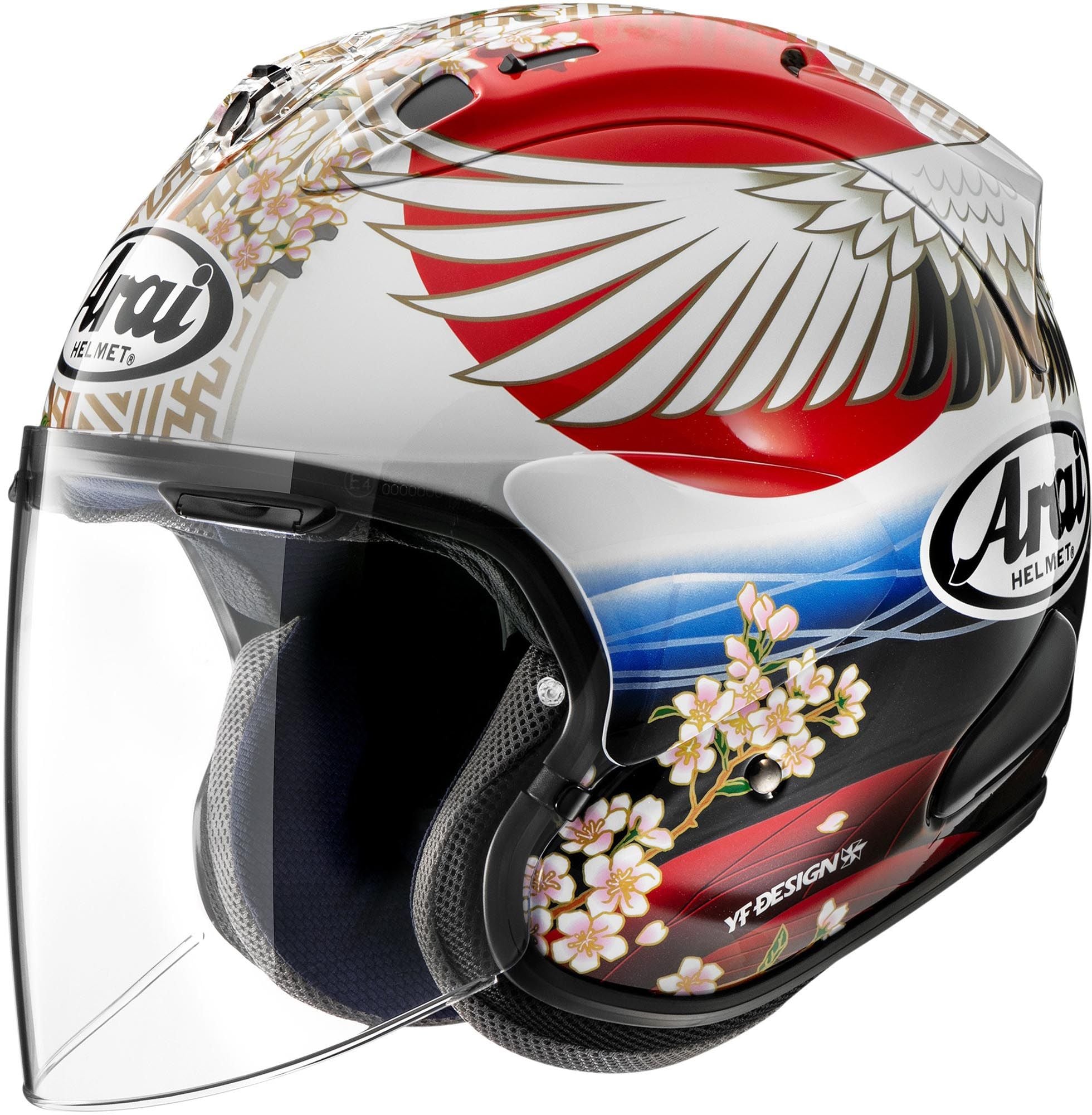 Arai SZ-R Evo Tsubasa Replica Jet Helmet - Chromeburner