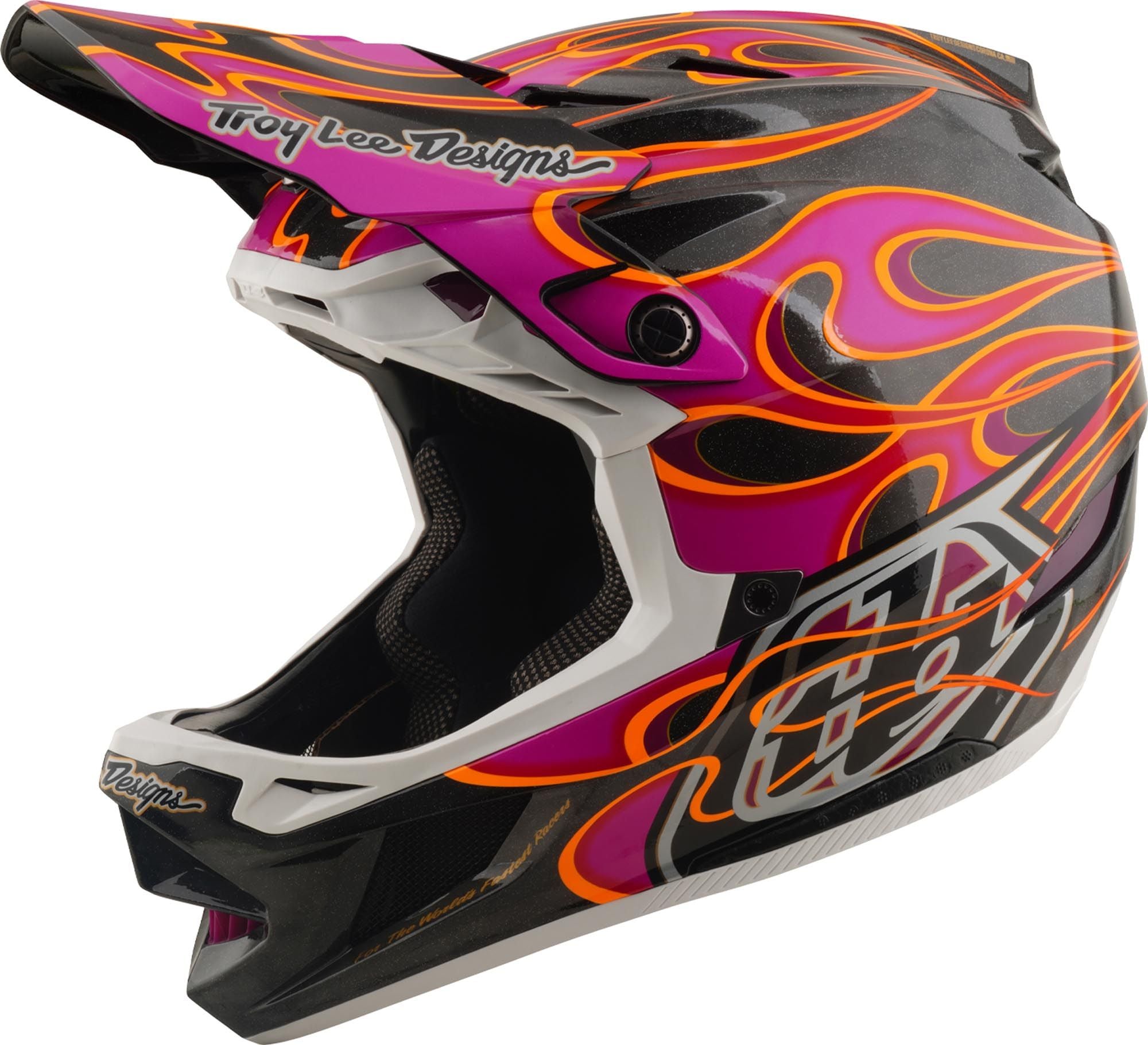 ダル Troy Lee Designs D4 Carbon MIPS Torched Downhill Helmet - Chromeburner