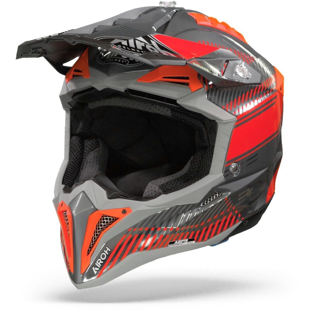 Airoh Aviator 3 Wave Flat Orange Motocross Helmet - Chromeburner