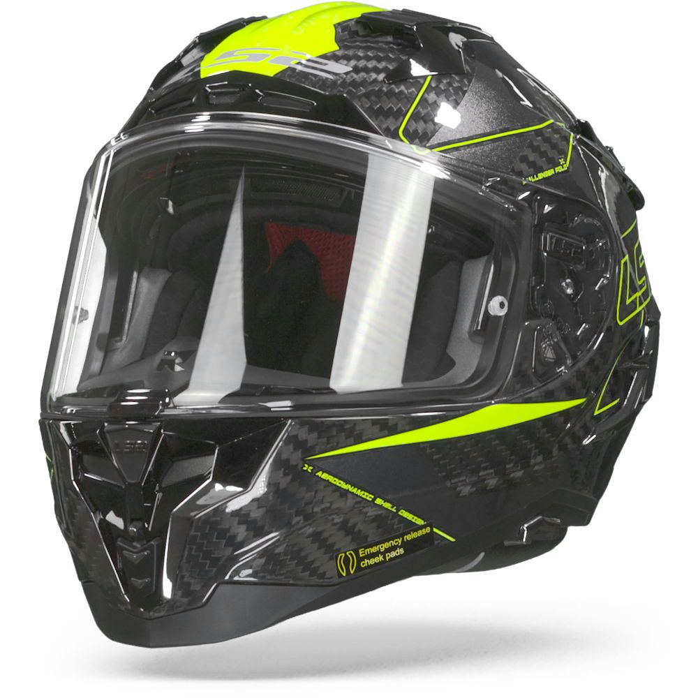 LS2 Ff327 Challenger Ct2 Fold Gloss Hivis Yellow Full Face Helmet