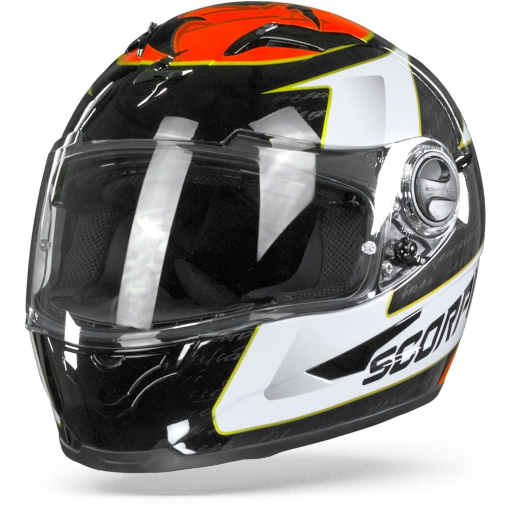 SCORPION EXO 490 TOUR WHITE RED FULL FACE HELMET Chromeburner