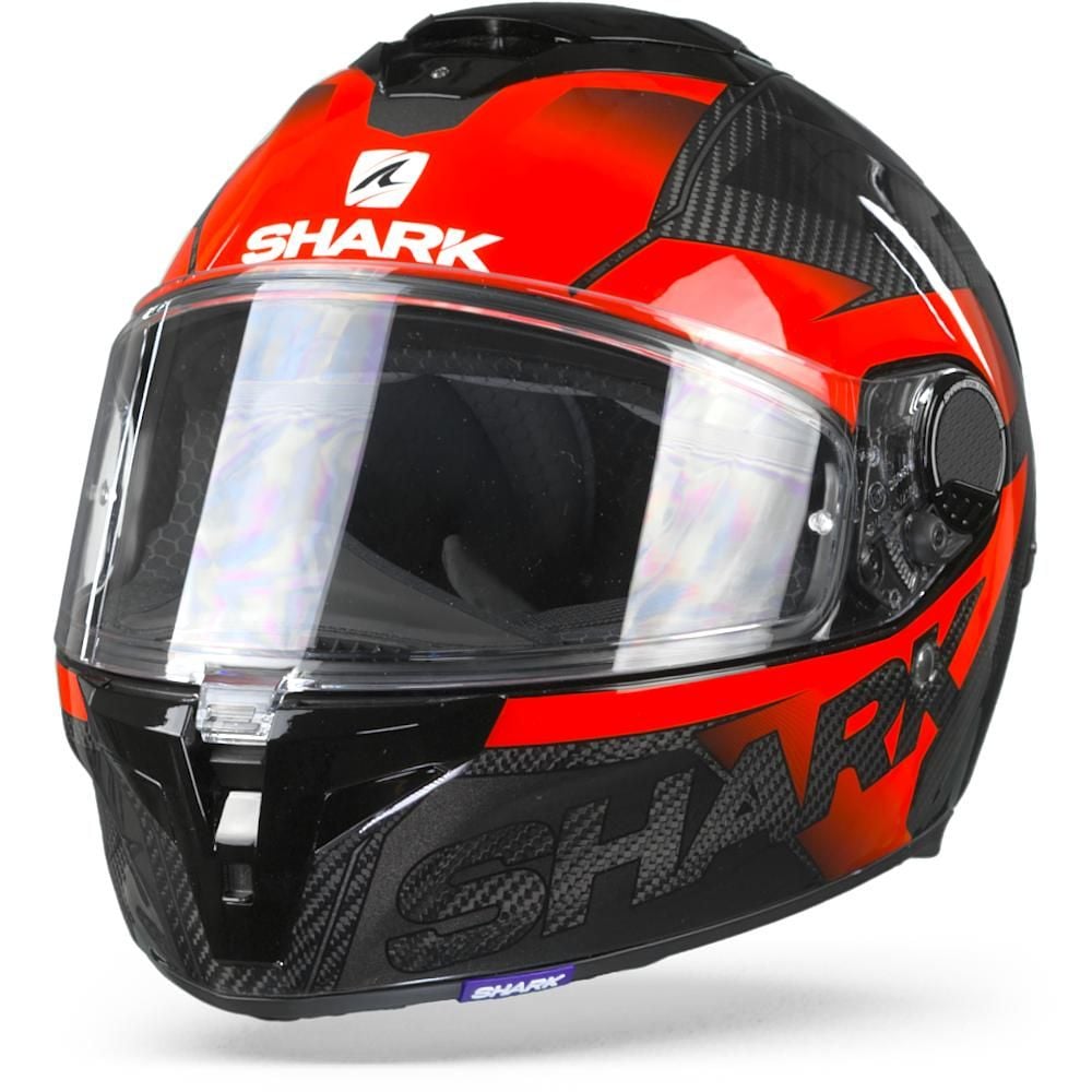 CASCO SHARK SPARTAN RS CARBON SHAWN MAT DAR CARBONO MATE ANTRACITA ROJO -  Motos Garrido