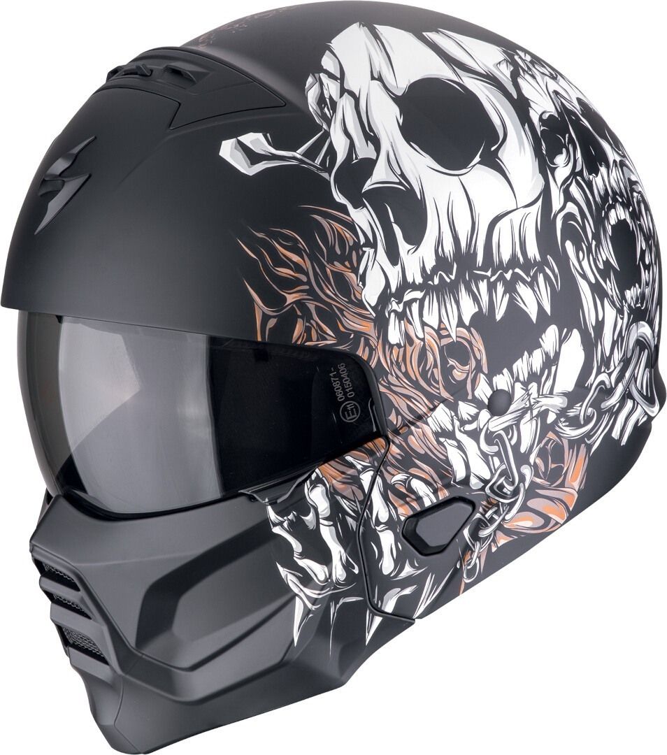 SCORPION EXO-COMBAT FTD ロックスター Scorpion EXO-Combat II Genesis Black White Orange Jet Helmet