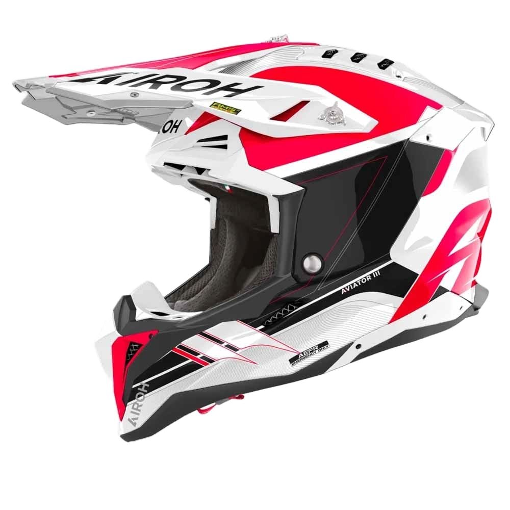 Airoh Aviator 3 Saber Red Offroad Helmet - Chromeburner