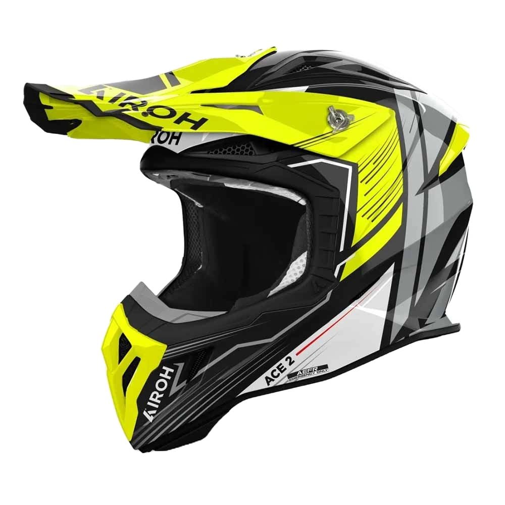Airoh Aviator Ace 2 Engine Yellow Gloss Offroad Helmet - Chromeburner