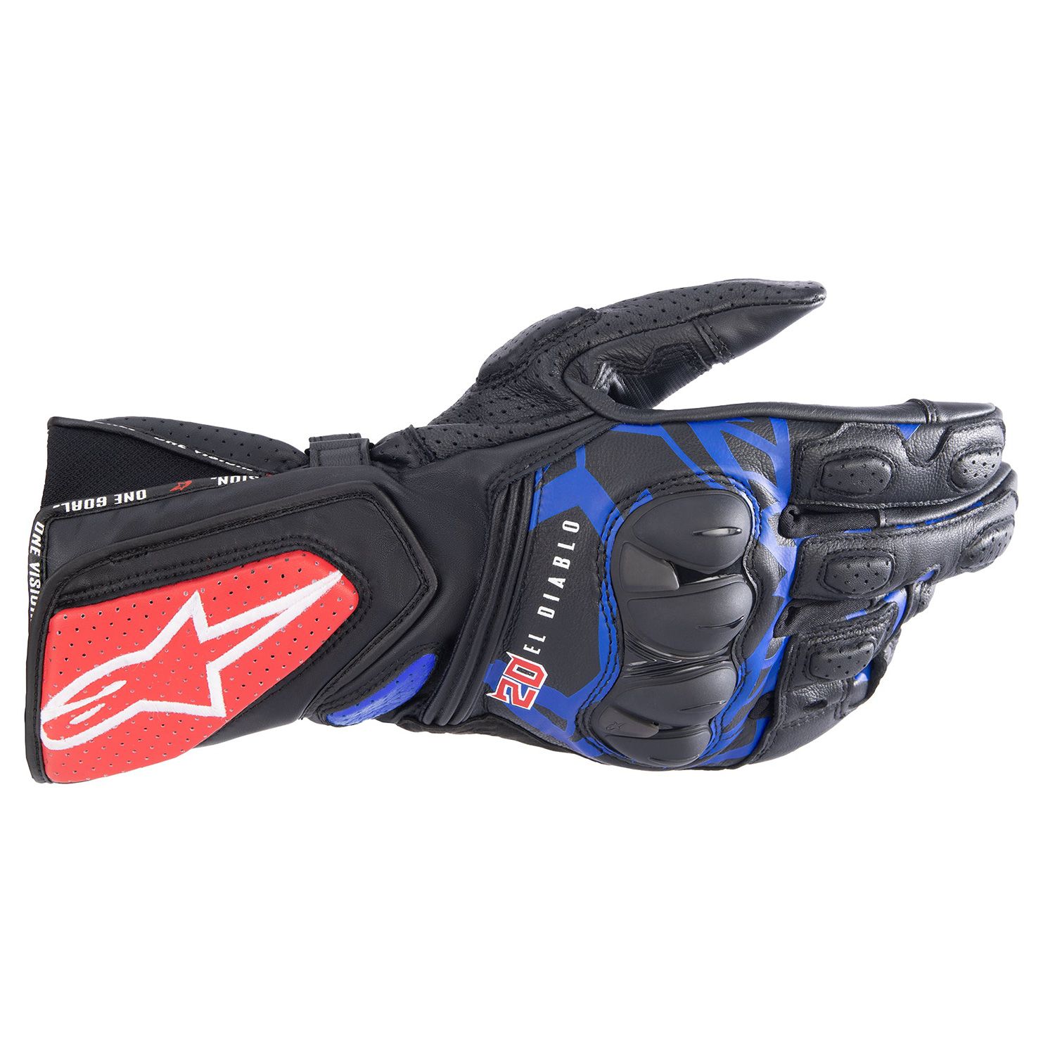 Alpinestars FQ20 Sp-8 V3 Monster Gloves Black Blue Bright Red