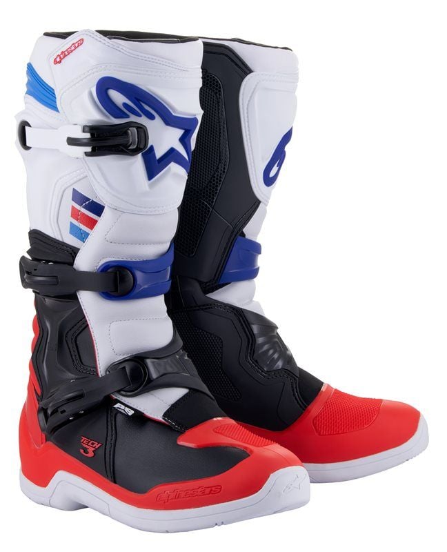 Alpinestars Tech 3 White Bright Red Dark Blue - Chromeburner
