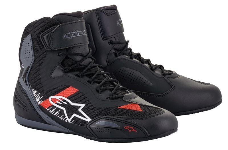 Alpinestars Faster-3 Rideknit Black Gray Bright Red Shoes