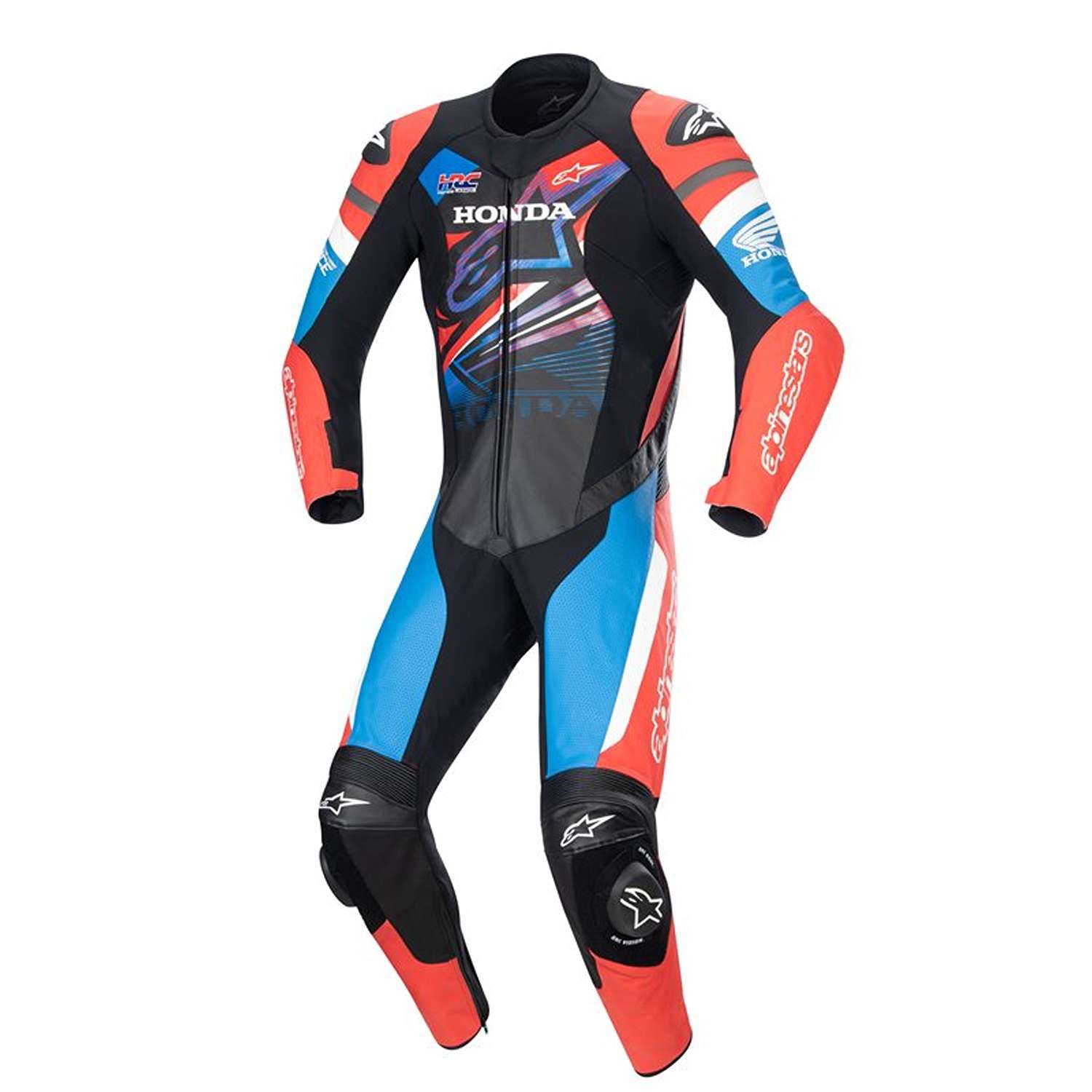 Alpinestars Honda Gp Force Leather Suit Black Bright Red Blue