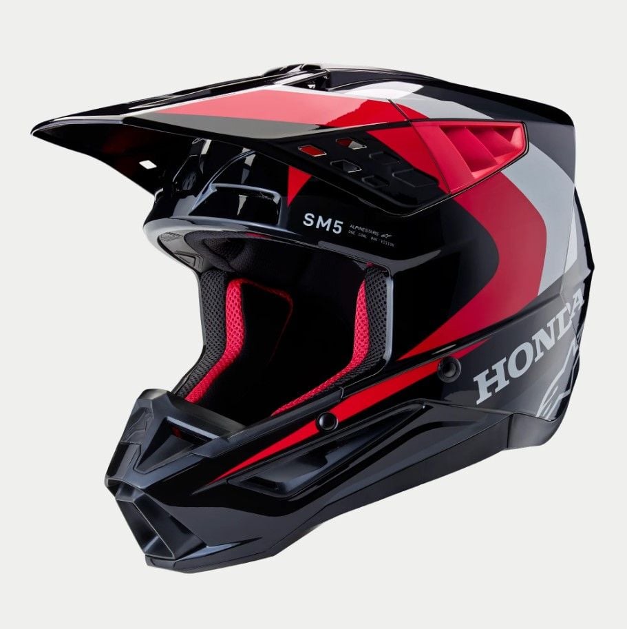 Alpinestars Honda S-M5 Helmet Ece Black Red Glossy