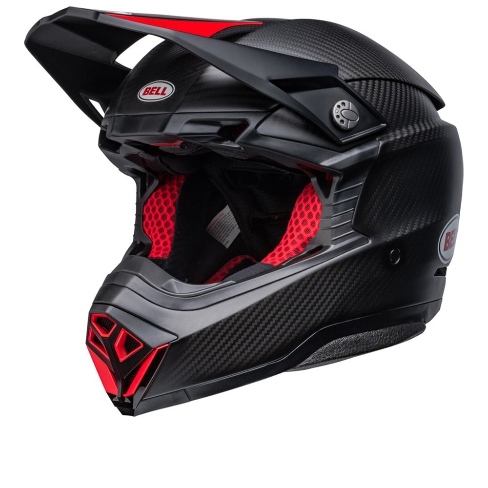 Bell Moto-10 Spherical Solid Replica Satin Gloss Black Red Helmet