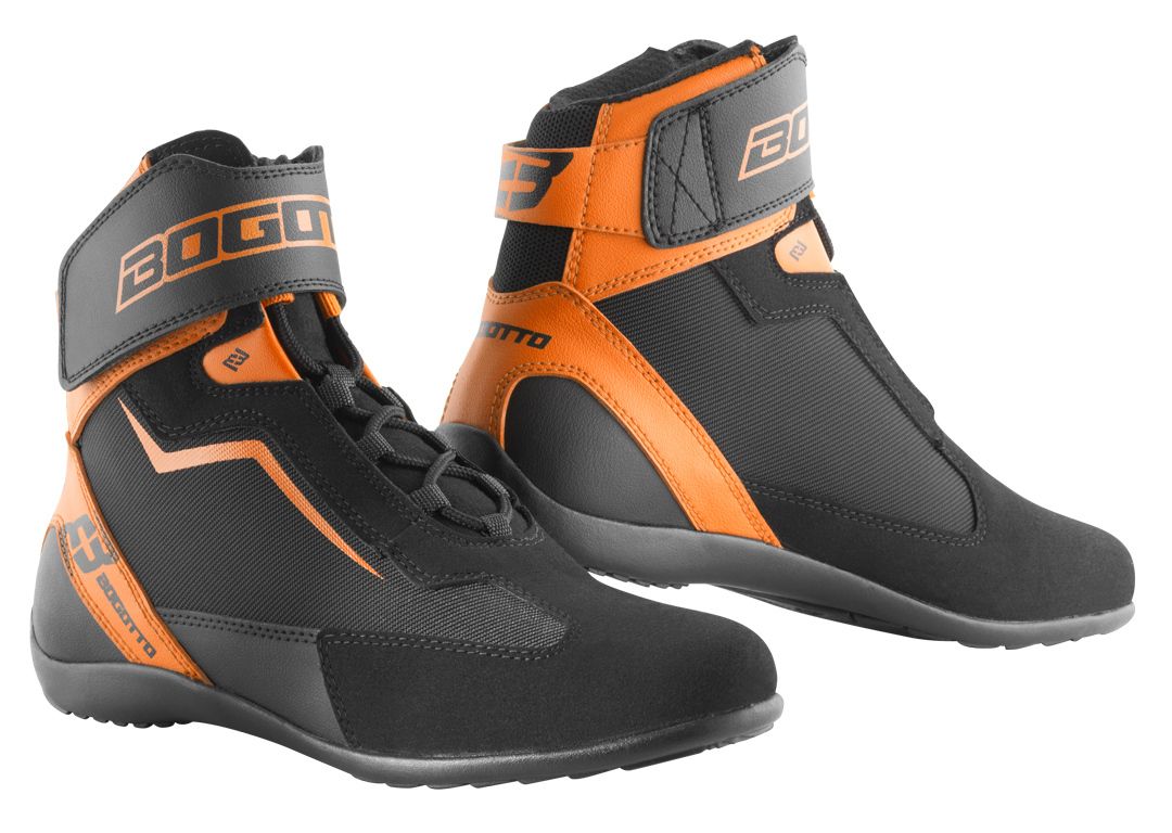 Bogotto Mix District Motorrad Schuhe Schwarz Orange Chromeburner
