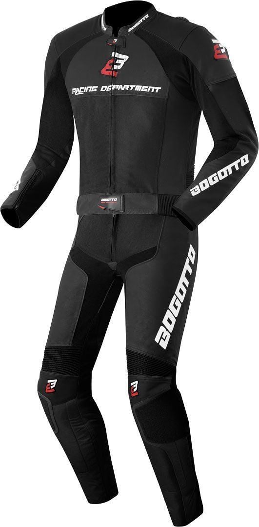 Bogotto Losail レザースーツ新品ツーピース Bogotto Losail Black 2PC Leather Motorcycle Suit - Chromeburner
