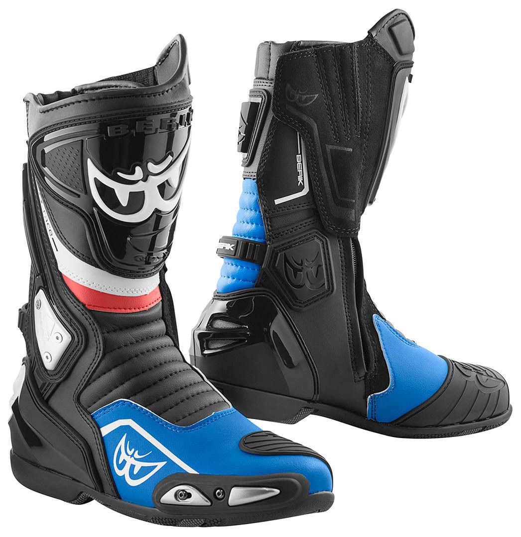 Berik Donington Black Blue Motorcycle Boots - Chromeburner