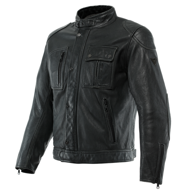 Dainese Atlas Leather Jacket Black - Chromeburner