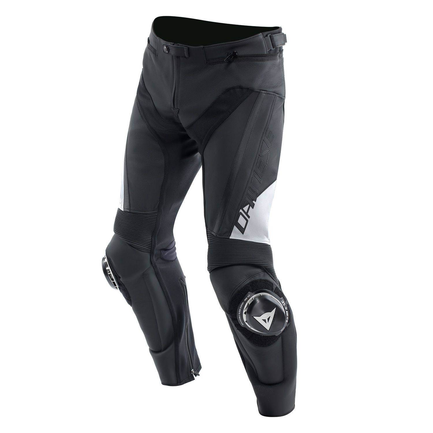 SUPER SPEED - MEN LEATHER MOTORCYCLE PANTS | BLACK/WHITE/RED