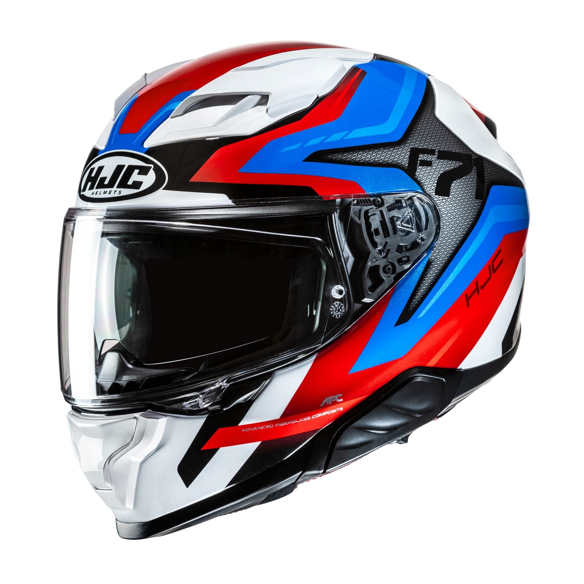 HJC F71 Fes White Red Blue Full Face Helmet - Chromeburner