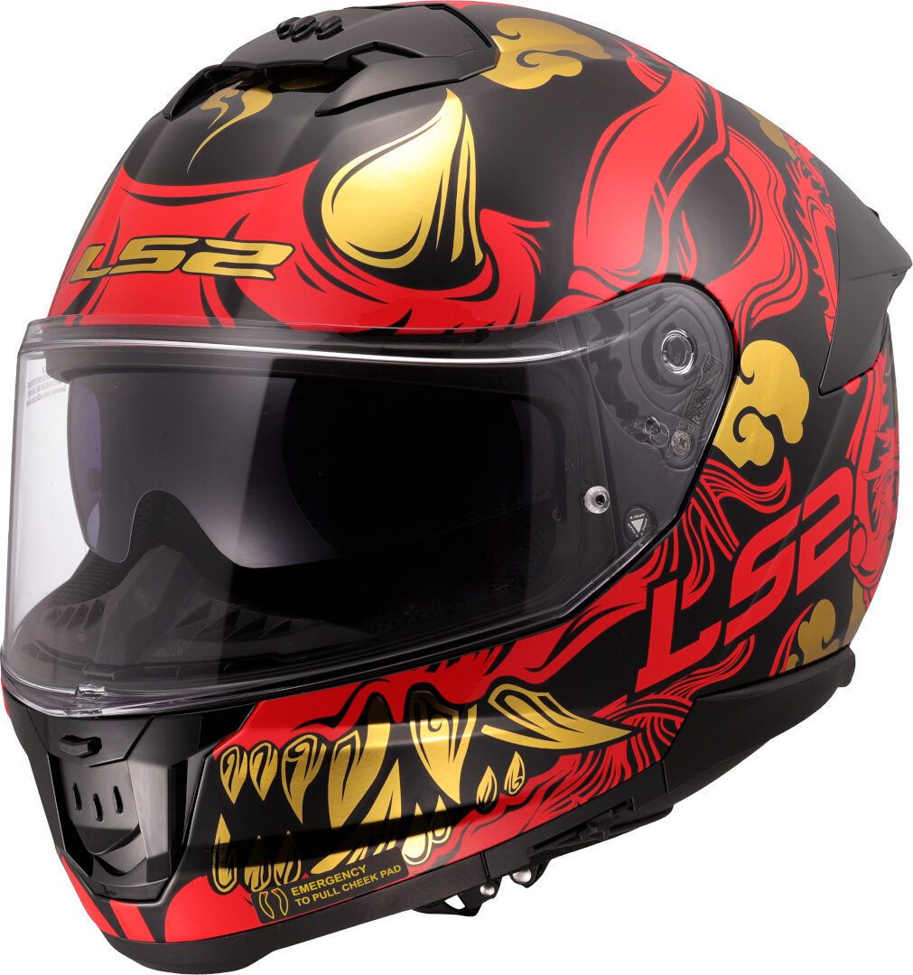 LS2 FF808 Stream II Drako Negro Rojo 06 Casco Integral Chromeburner